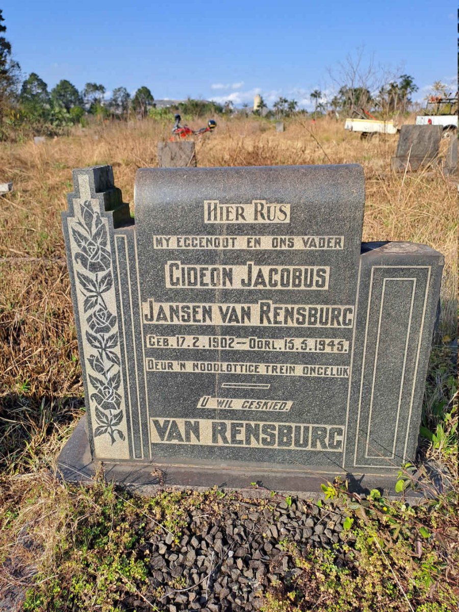 RENSBURG Gideon Jacobus, Jansen van 1902-1945