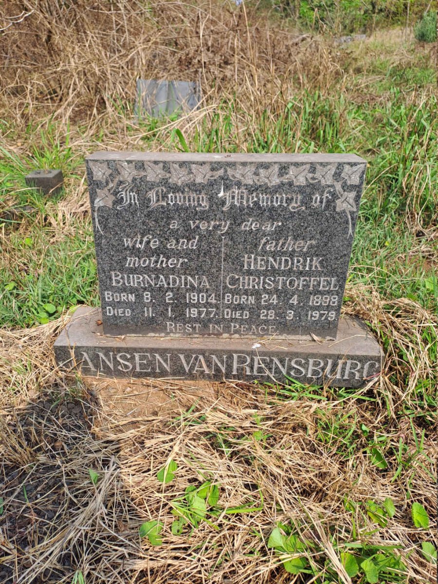 RENSBURG Hendrik Christoffel, Jansen van 1898-1979 & Burnadina 1904-1977