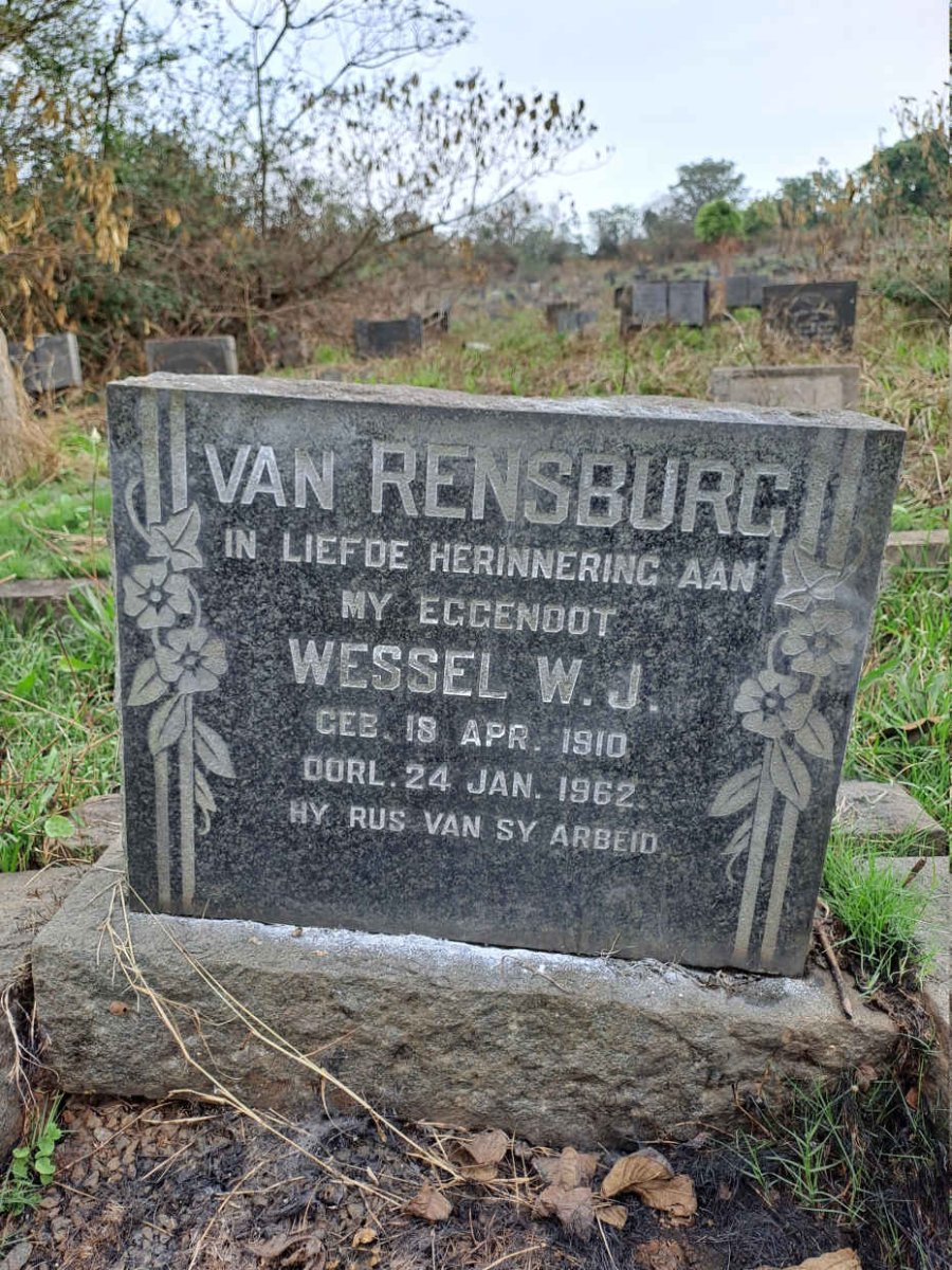 RENSBURG Wessel W.J., van 1910-1962
