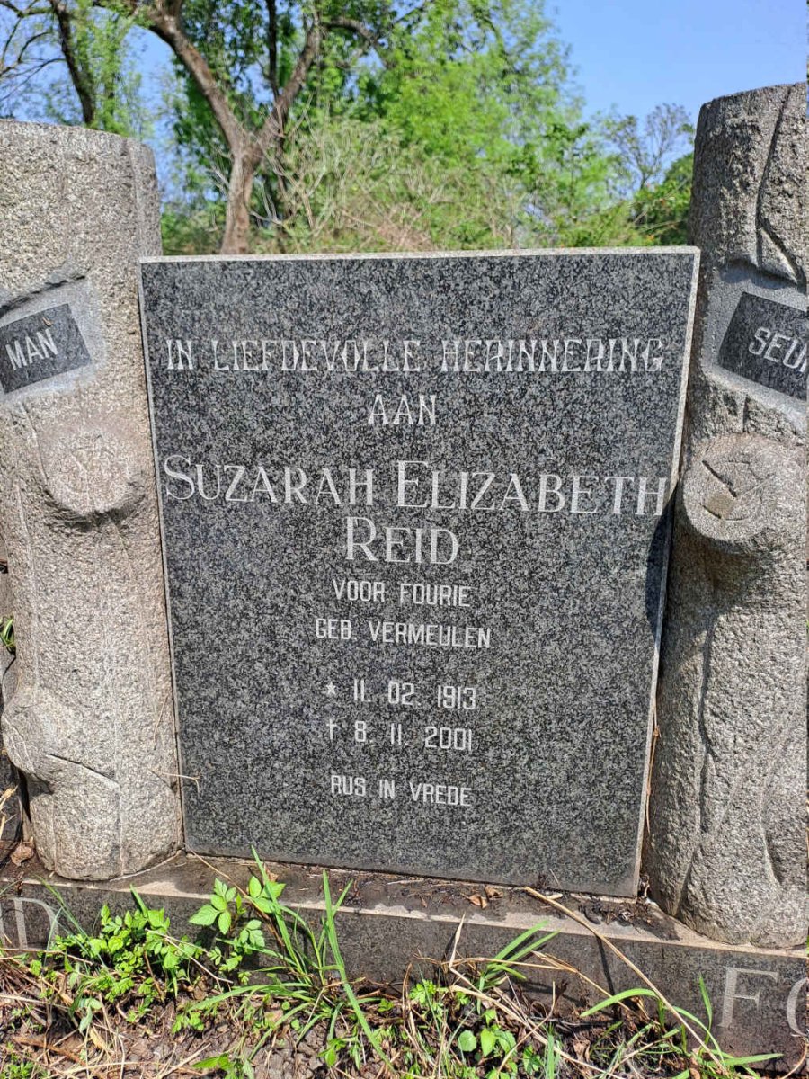 REID Suzarah Elizabeth voorheen FOURIE nee VERMEULEN 1913-2001
