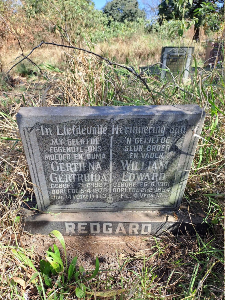 REDGARD Gertiena Gertruida 1927-1978 :: REDGARD William Edward 1961-1994 