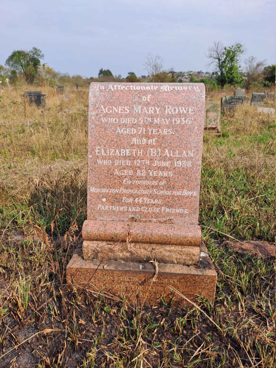ROWE Agnes Mary -1936 :: ALLAN Elizabeth -1938