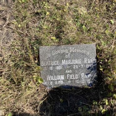 RAW Beatrice Marjorie 1901-1985 :: RAW William Field 1928-198?