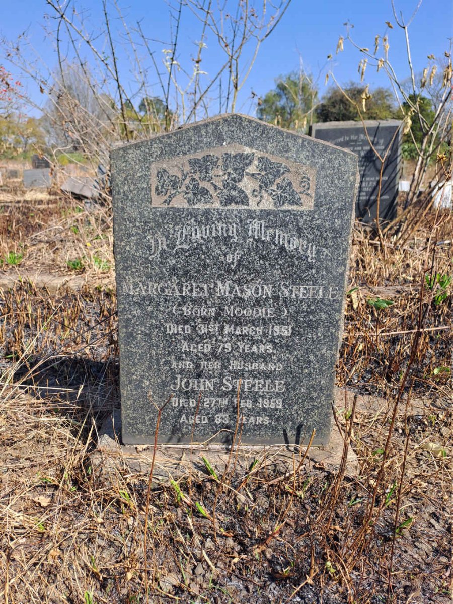 STEELE John -1959 & Margaret Mason MOODIE -1951