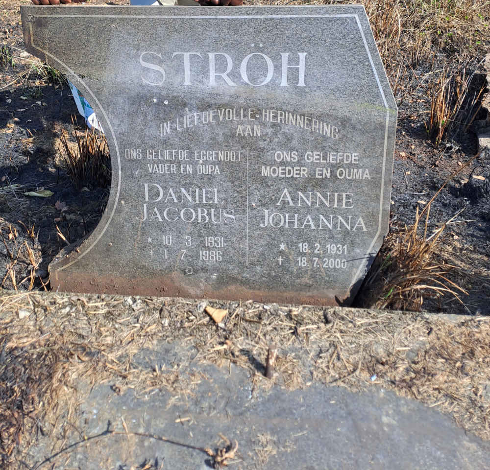 STROH Daniel Jacobus 1931-1986 & Annie Johanna 1931-2000