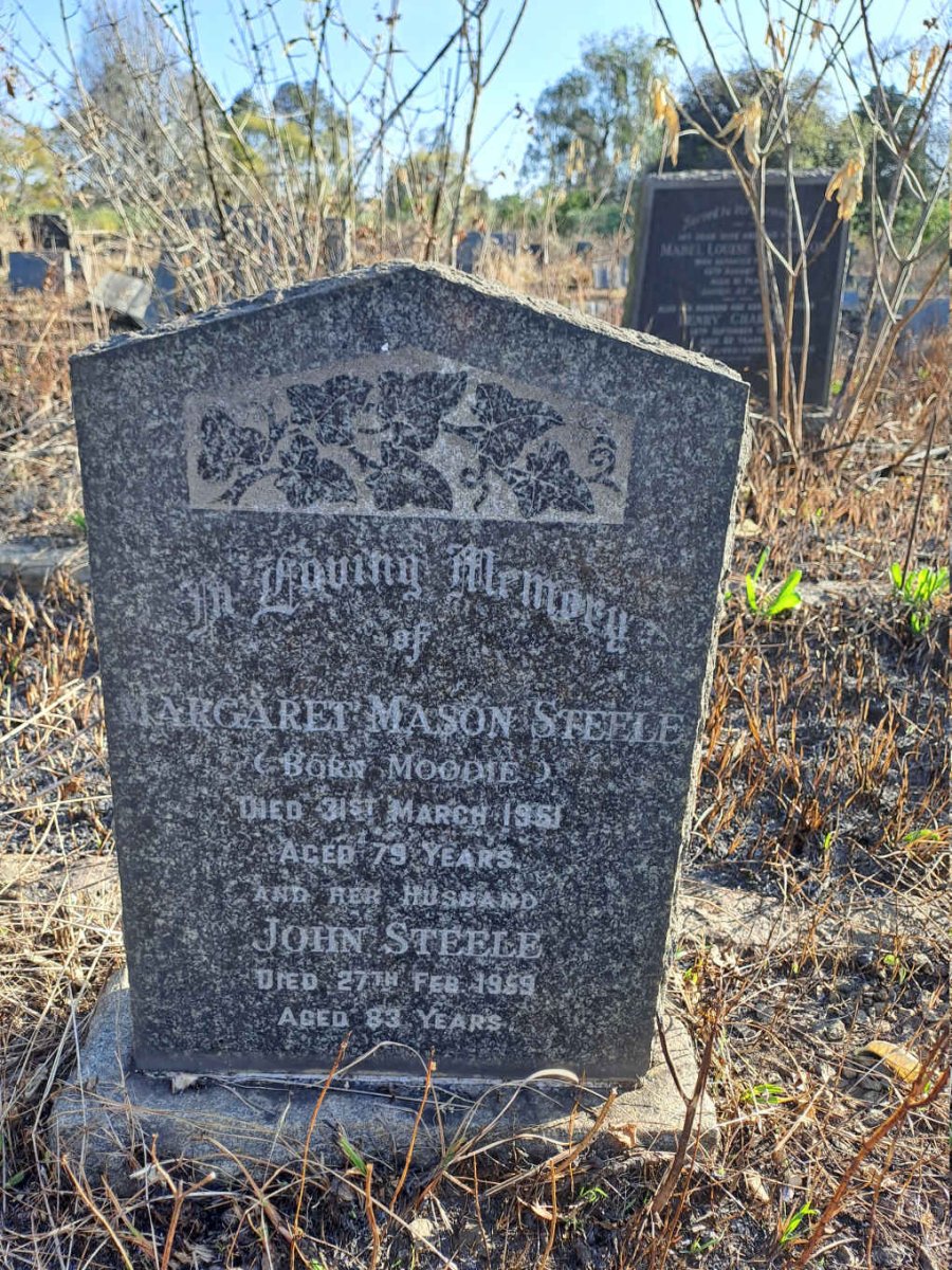 STEELE John -1959 & Margaret Mason MOODIE -1961