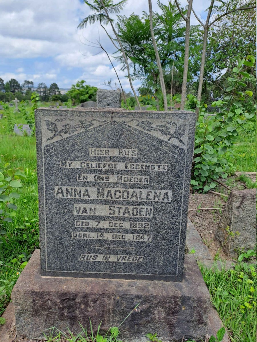 STADEN Anna Magdalena, van 1892-1947