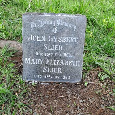 SLIER John Gysbert -1953 & Mary Elizabeth -1983