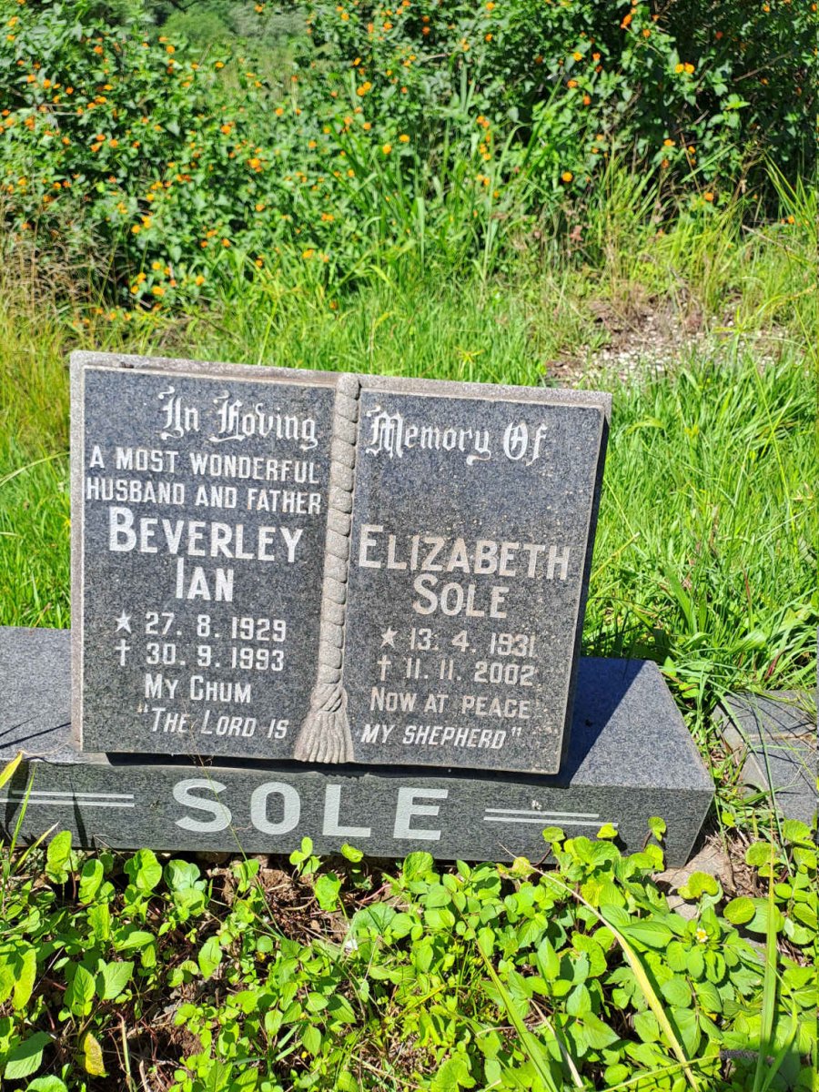 SOLE Beverley Ian 1929-1993 & Elizabeth 1931-2002