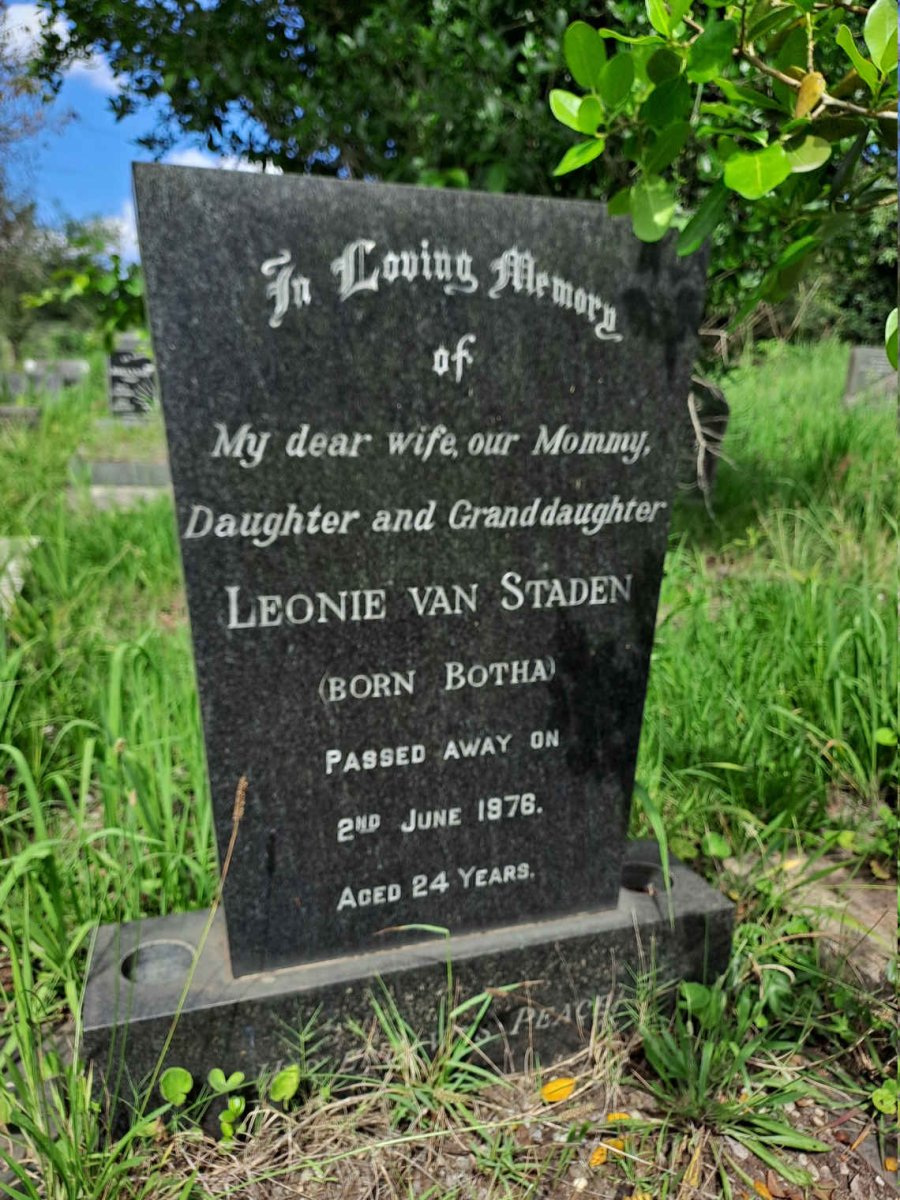 STADEN Leonie, van nee BOTHA -1976