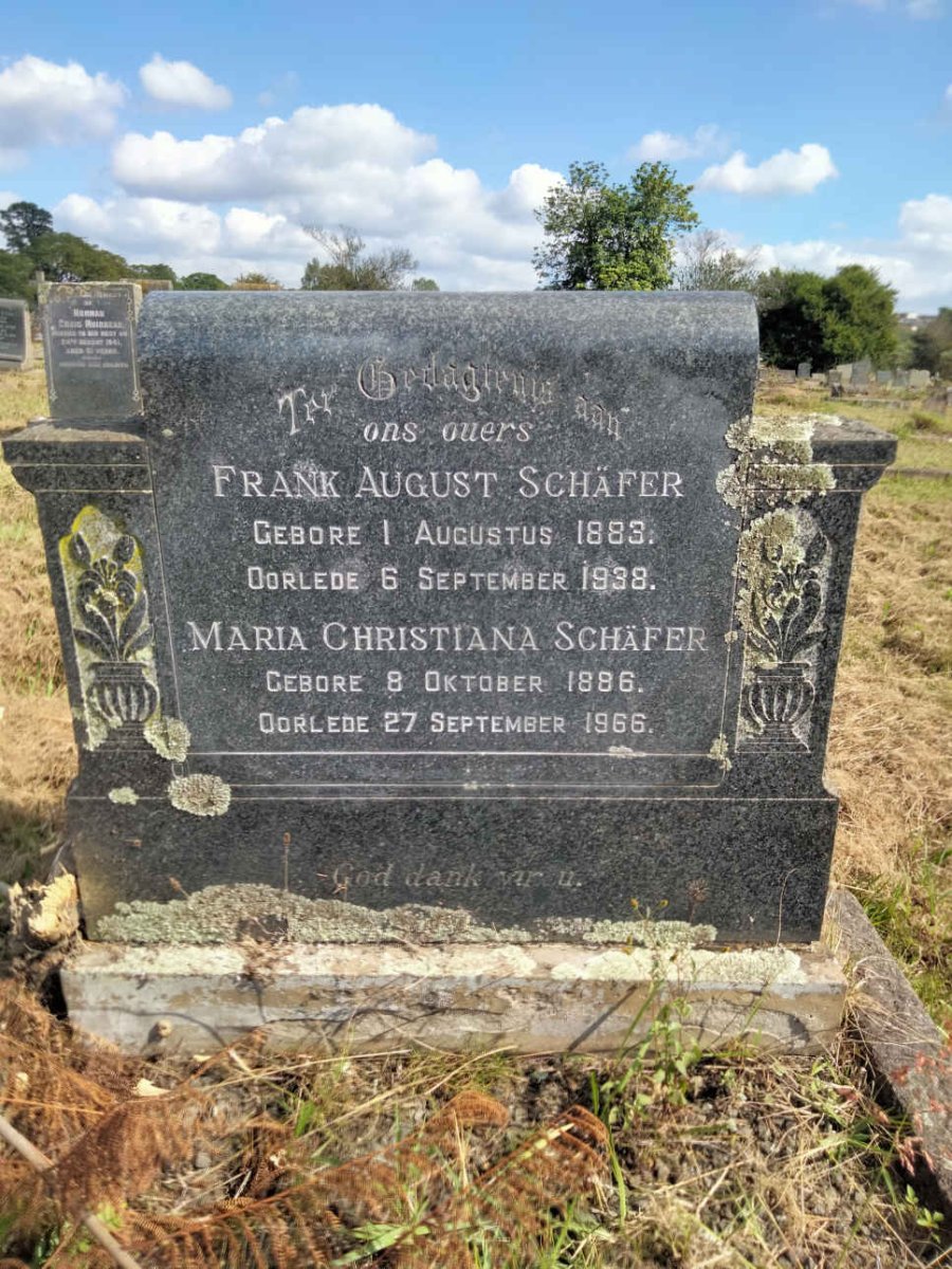 SCHAFER Frank August 1883-1938 & Maria Christiana 1886-1966