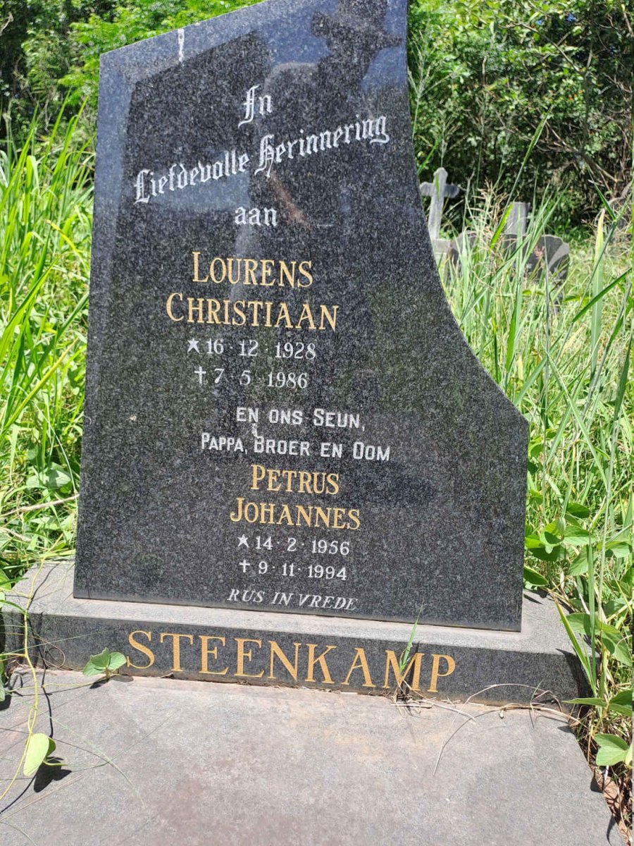 STEENKAMP Lourens Christiaan 1928-1986 :: STEENKAMP Petrus Johannes 1956-1994