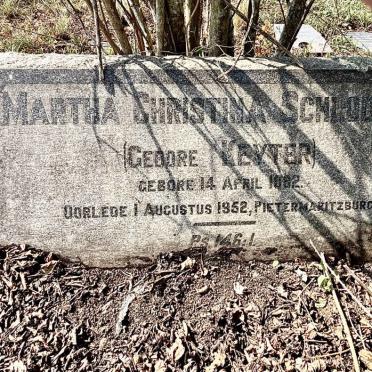SCHLODDER Martha Christina nee KEYTER 1882-1952