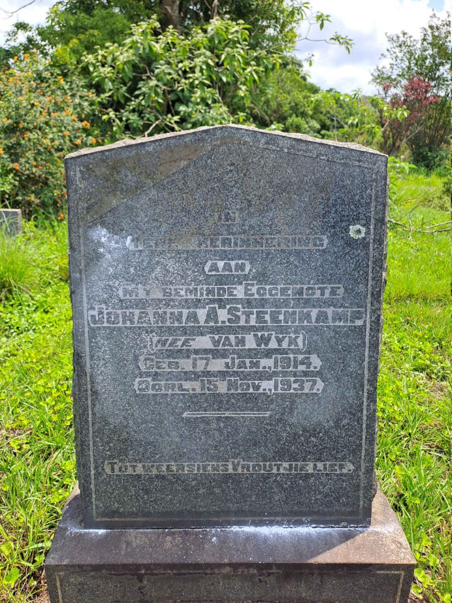 STEENKAMP Johanna A. nee VAN WYK 1914-1937