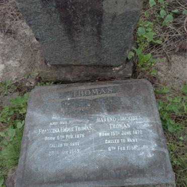 THOMAS Barend Jacobus 1872-1958 & Francina Emmie 1876-1949 