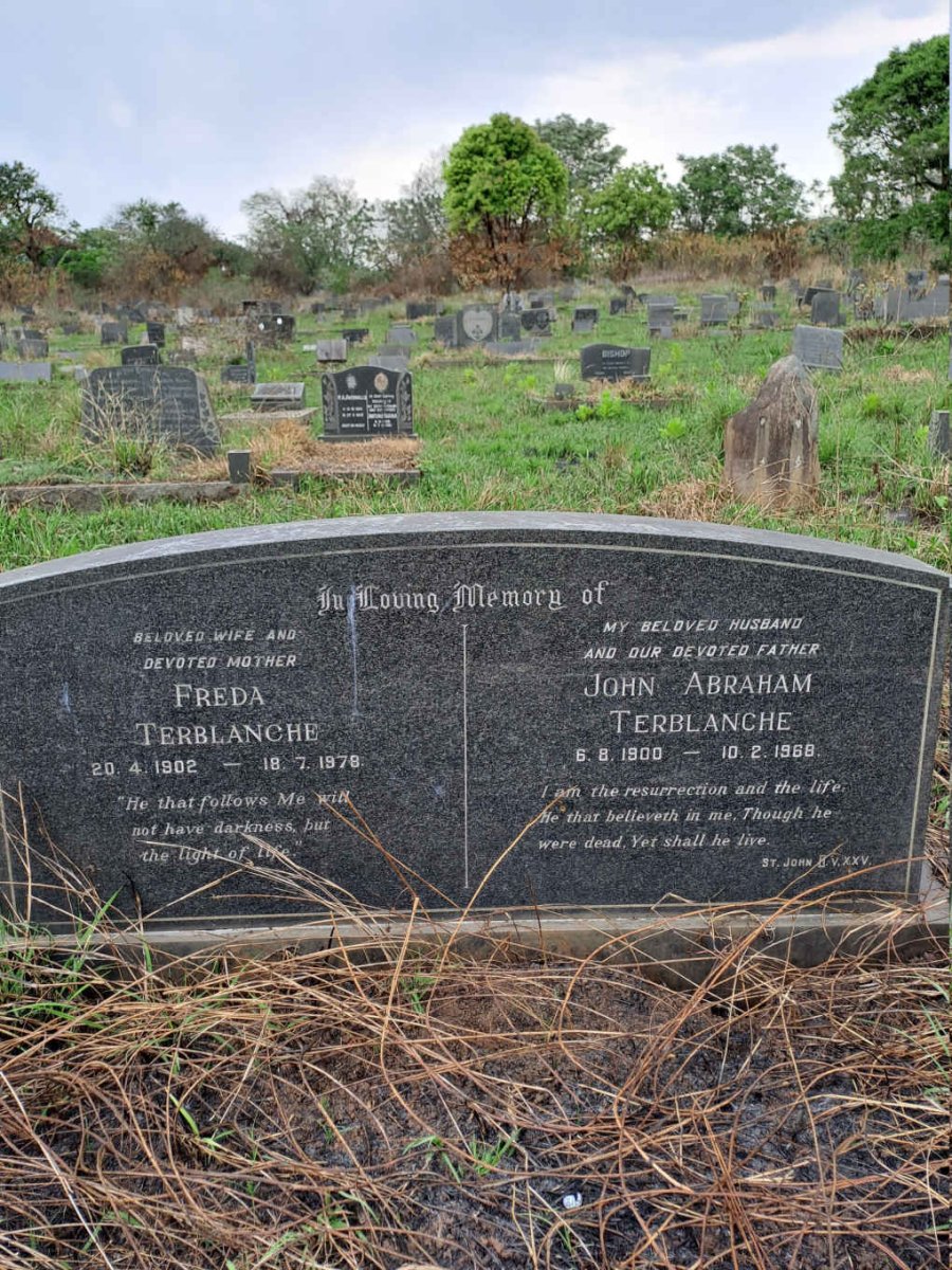 TERBLANCHE John Abraham 1900-1968 & Freda 1902-1978