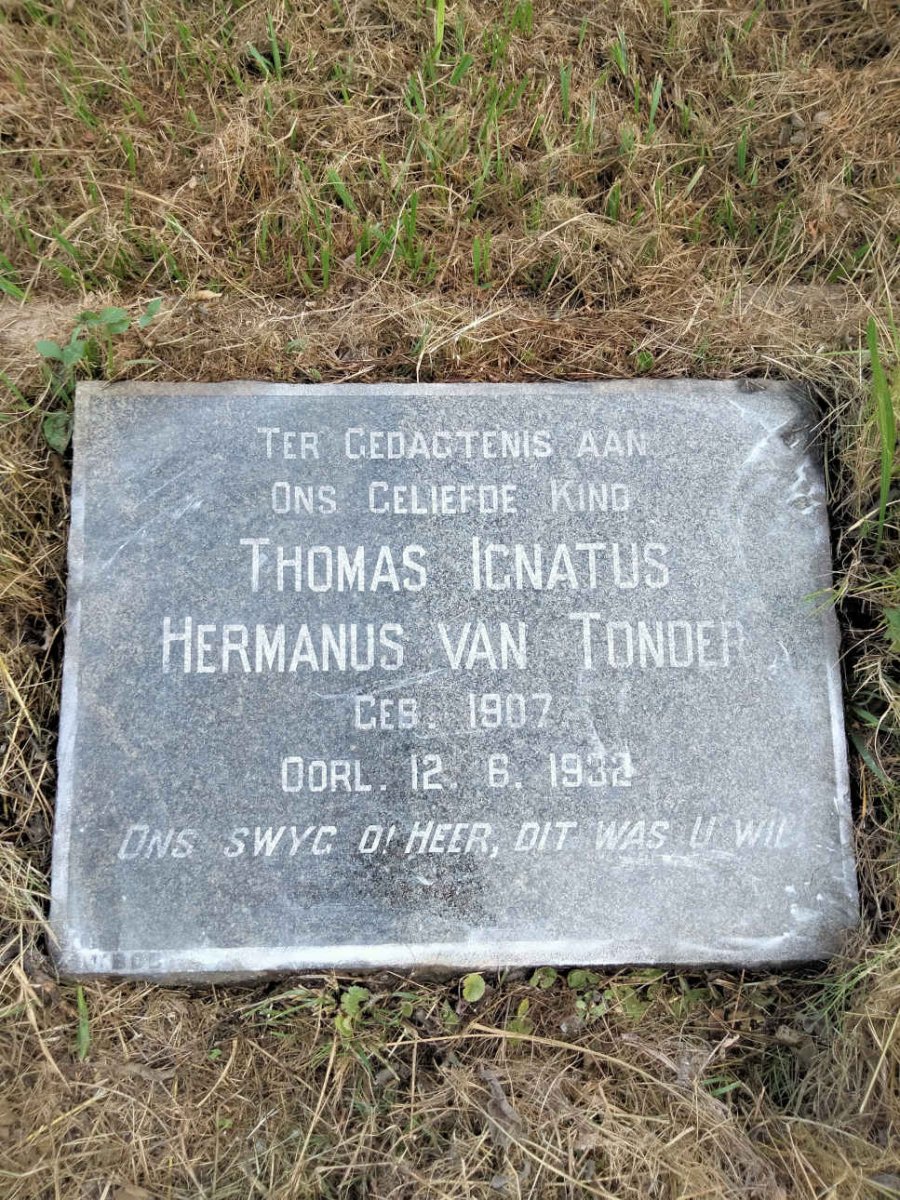 TONDER Thomas Ignatus Hermanus, van 1907-1932