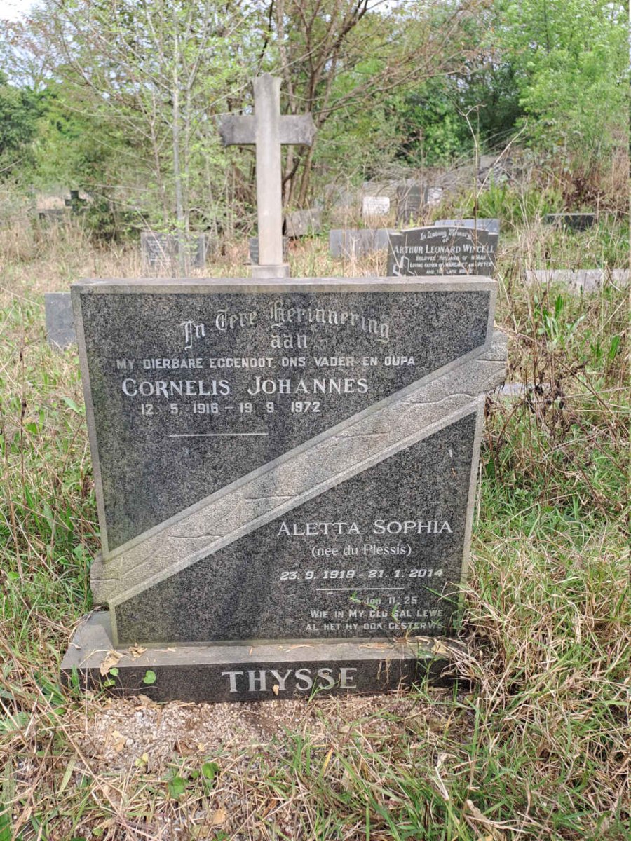 THYSSE Cornelis Johannes 1916-1972 & Aletta Sophia DU PLESSIS 1919-2014