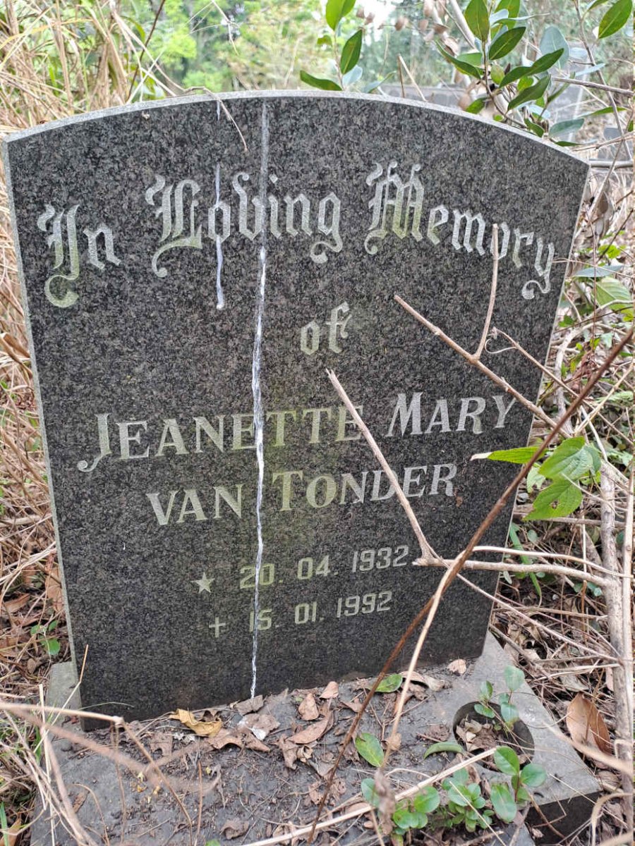 TONDER Jeanette Mary, van 1932-1992