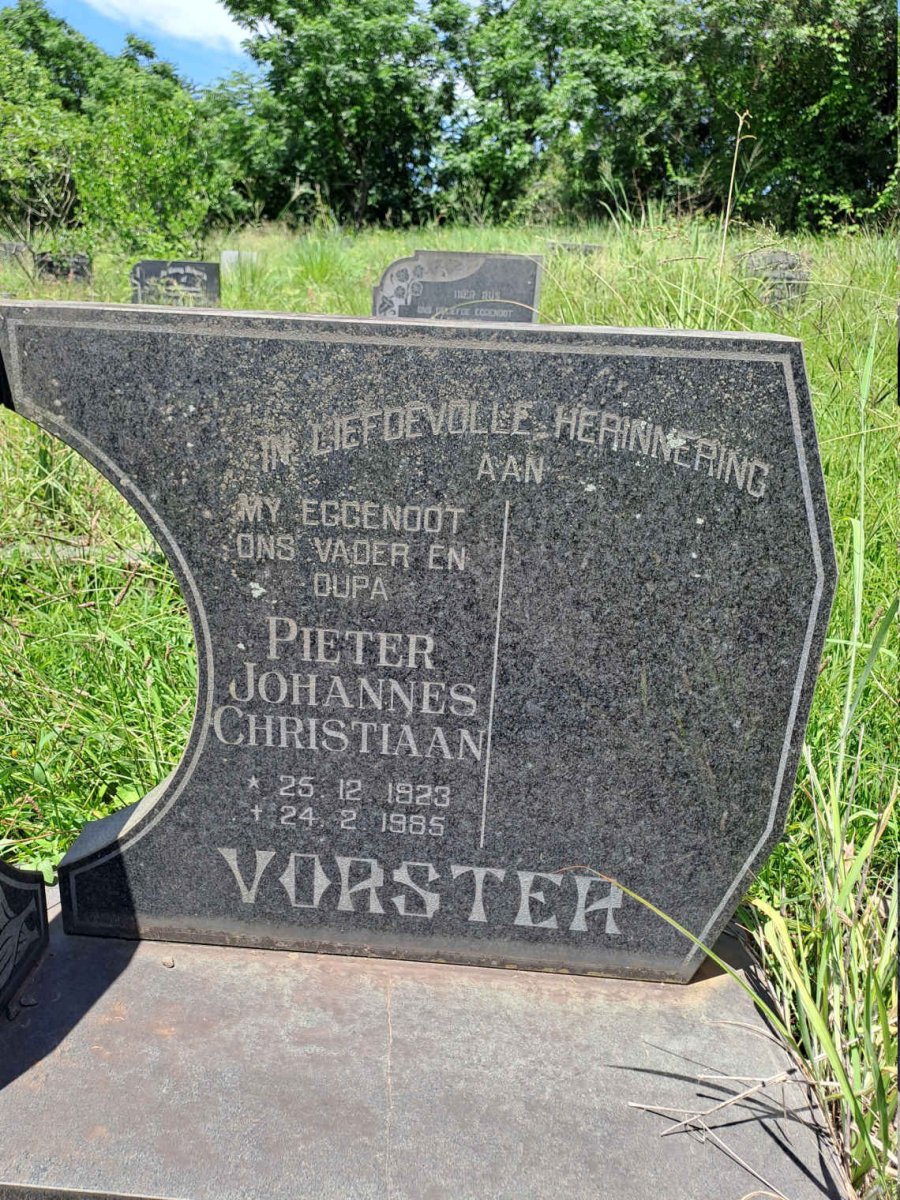 VORSTER Pieter Johannes Christiaan 1923-1985