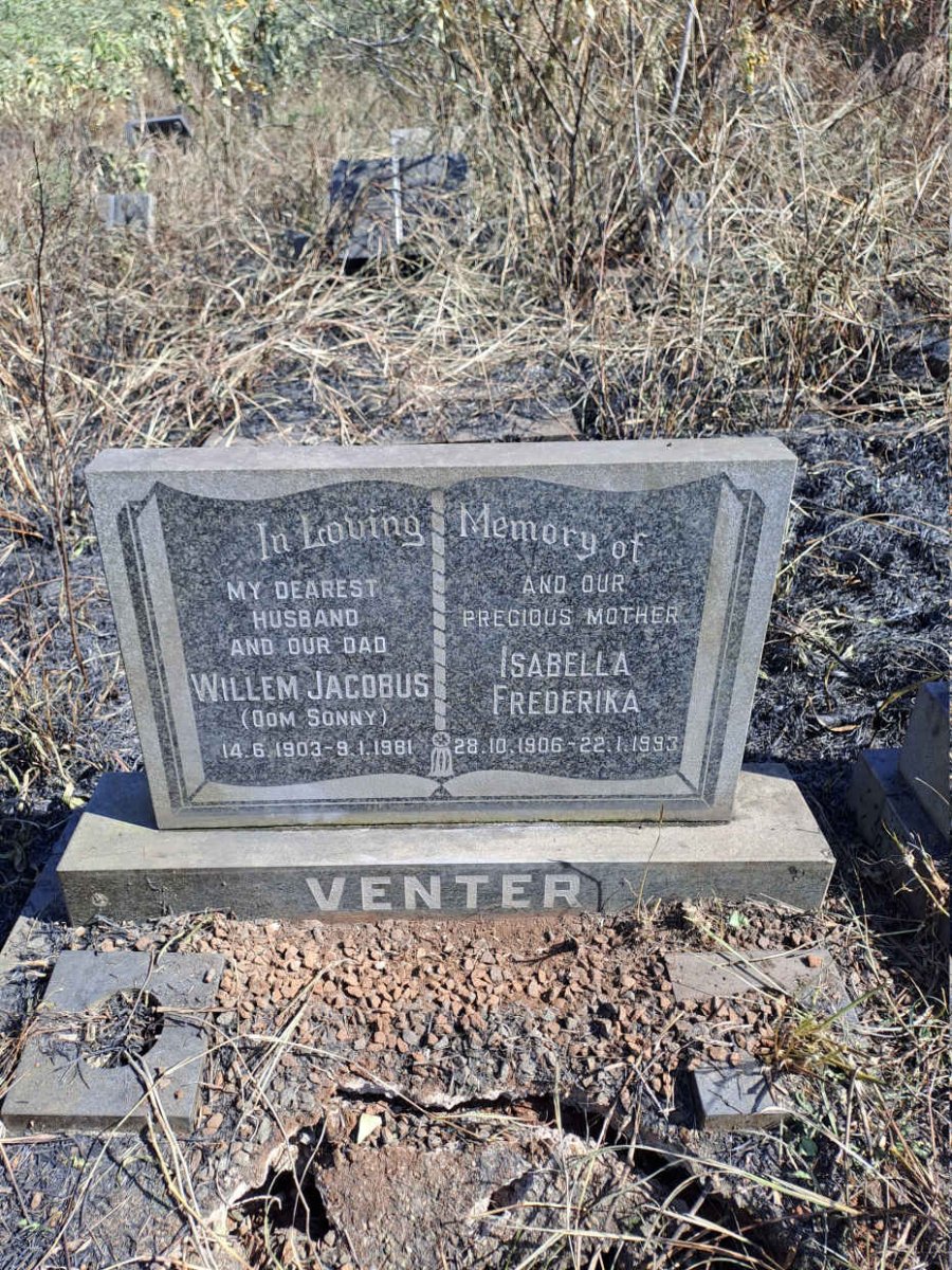 VENTER Willem Jacobus 1903-1981 & Isabella Frederika 1906-1993