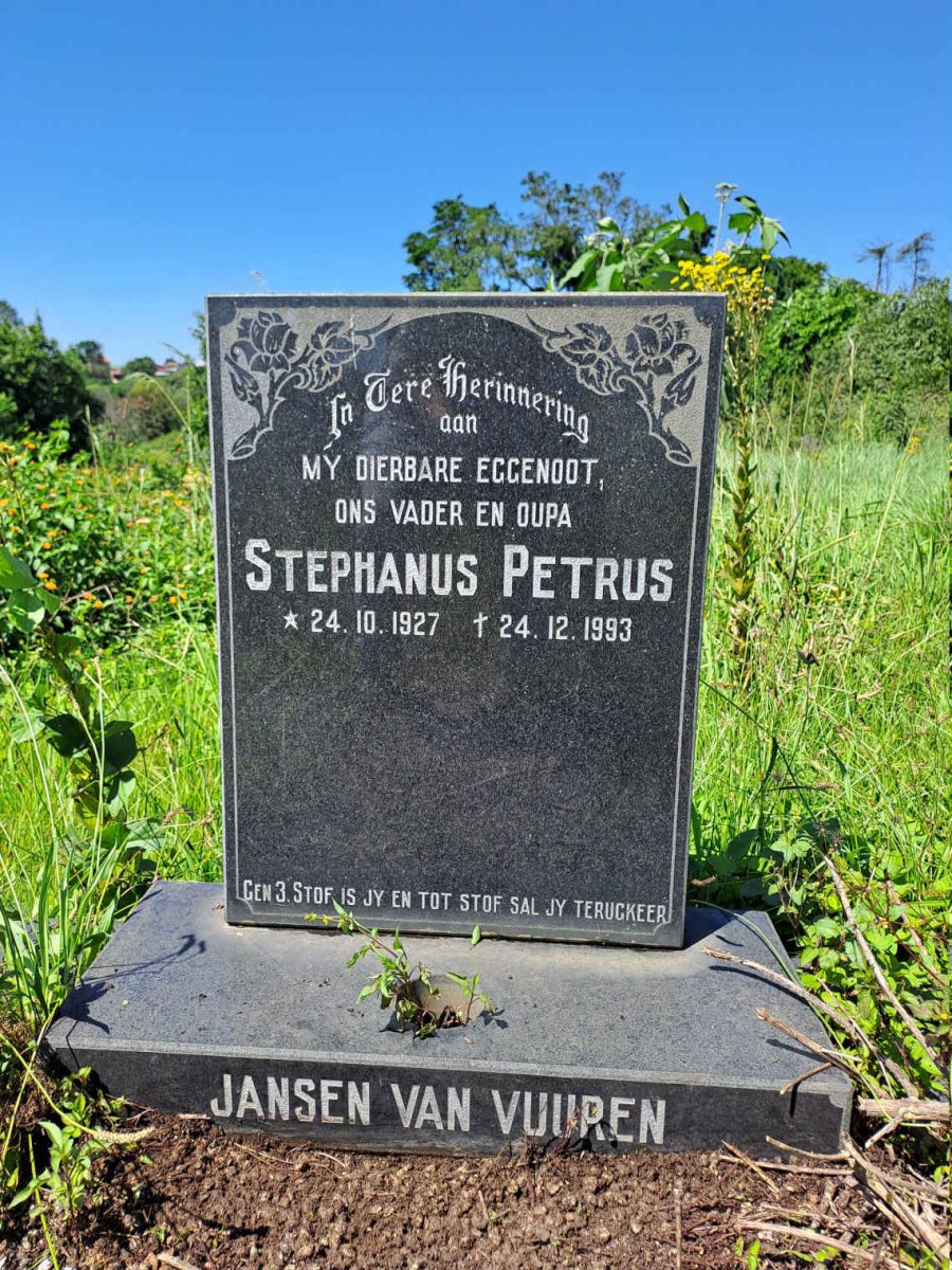 VUUREN Stephanus Petrus, Jansen Van 1927-1993