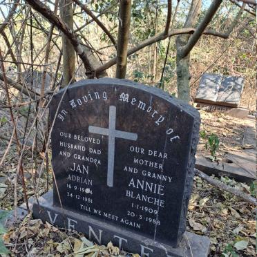 VENTER Jan Adrian 1904-1981 & Annie Blanche 1909-1988