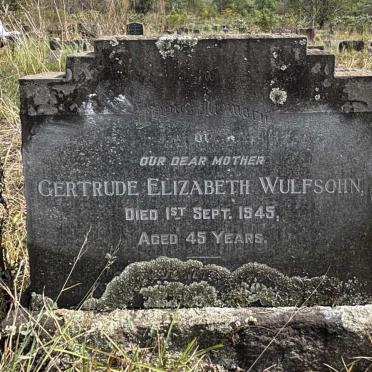 WULFSOHN Gertrude Elizabeth -1945