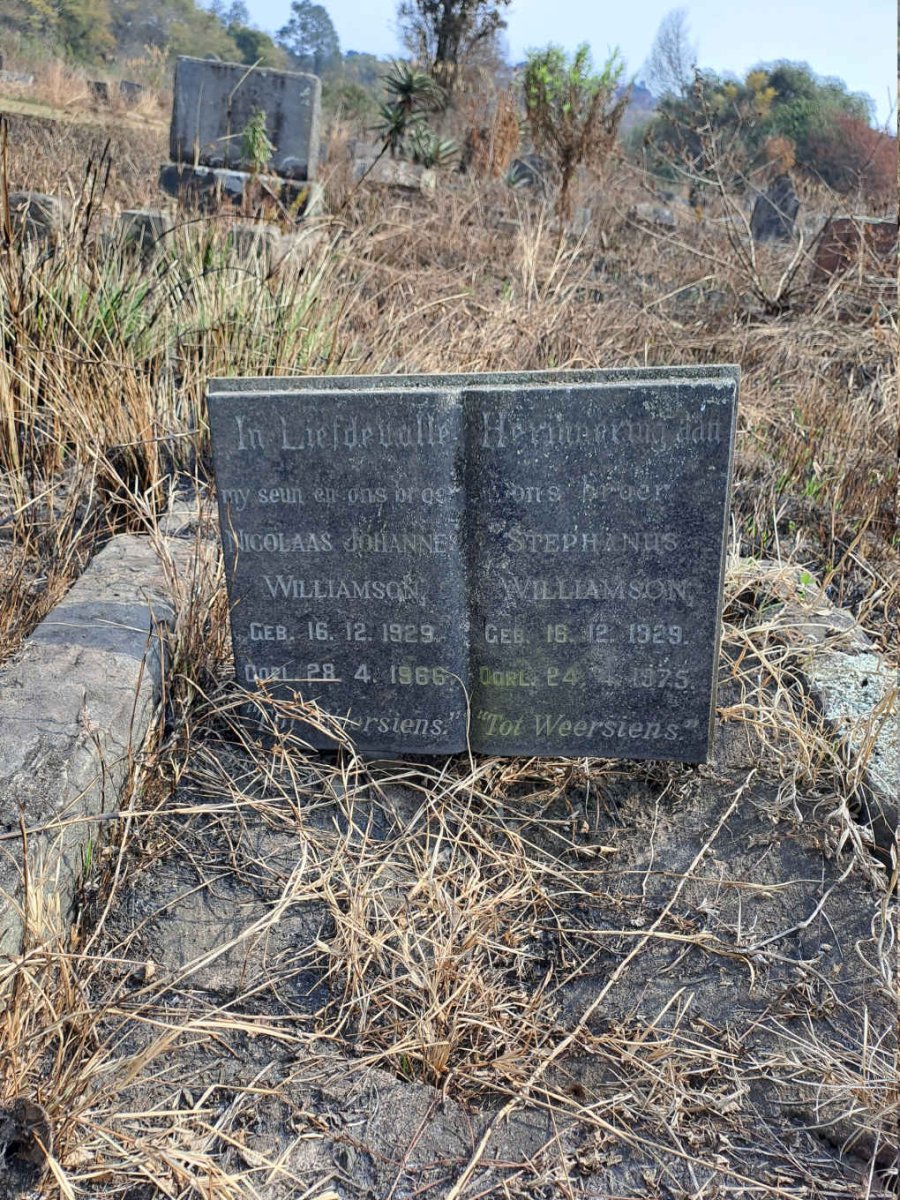 WILLIAMSON Nicolaas Johannes 1929-1966 :: WILLIAMSON Stephanus 1929-1975