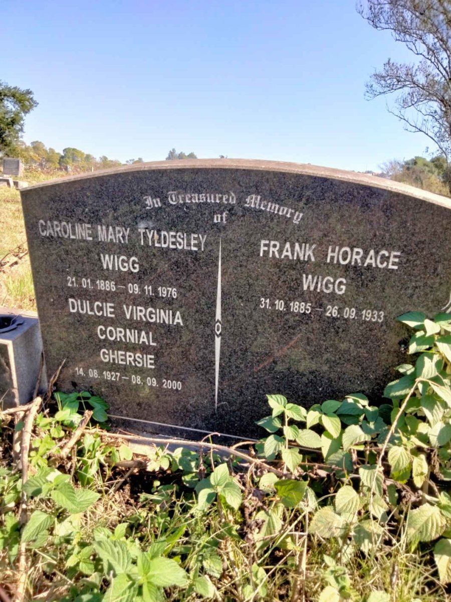 WIGG Frank Horace 1885-1933 & Caroline Mary Tyldesley 1886-1976 :: GHERSIE Dulcie Virginia Cornial 1927-2000