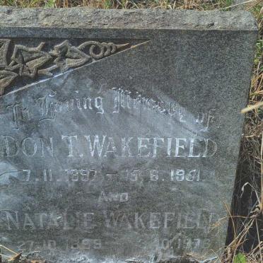 WAKEFIELD Don T. 1897-1951 & Natalie 1896-1979