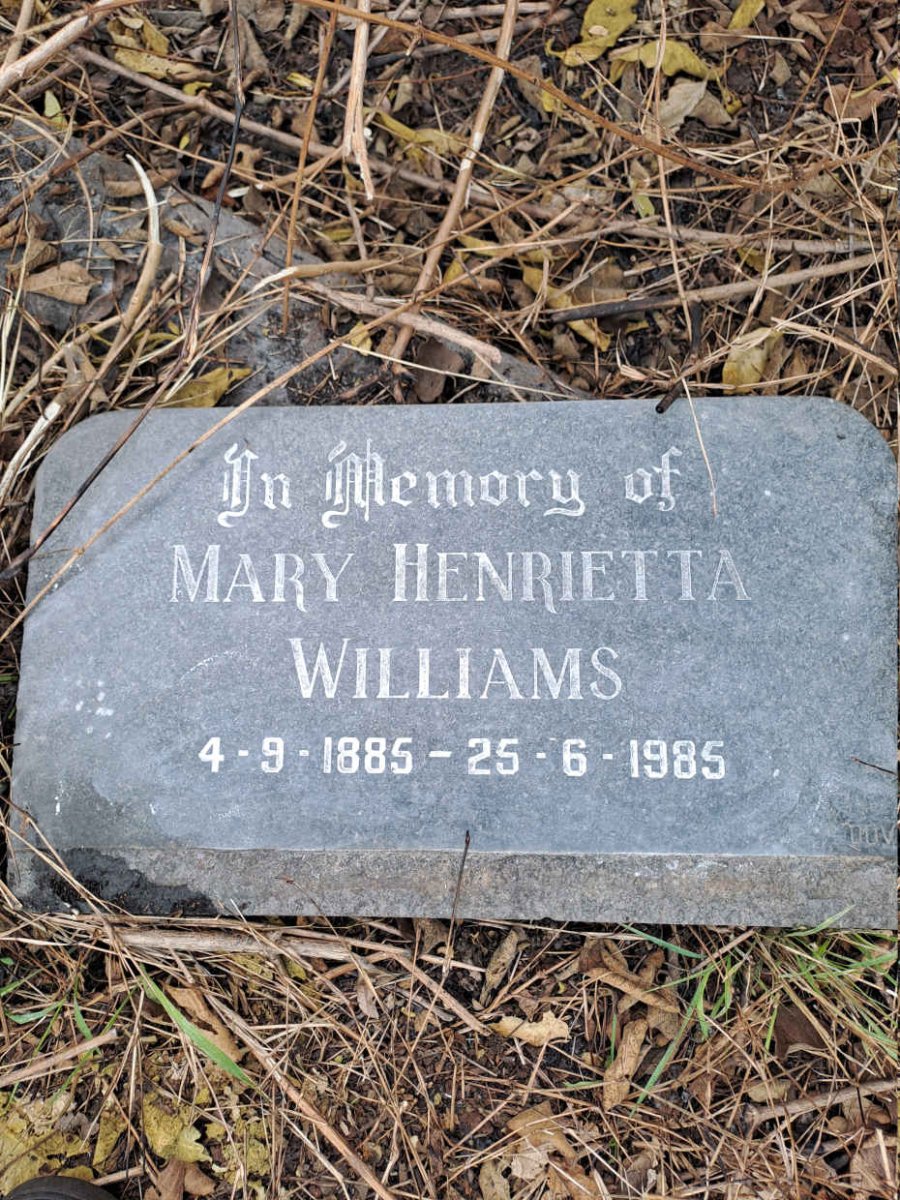 WILLIAMS Mary Henrietta 1885-1985