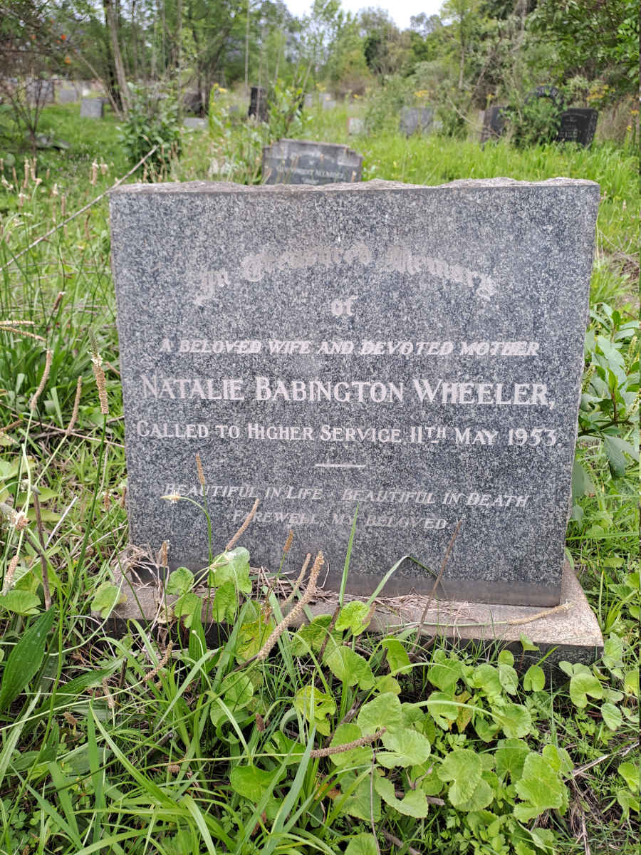 WHEELER Natalie Babington -1953