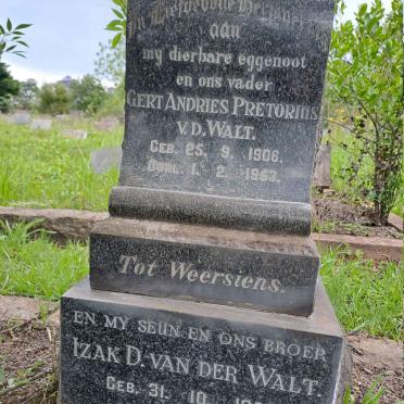 WALT Gert Andries Pretorius, van der 1906-1953 :: VAN DER WALT Izak D. 1933-1964