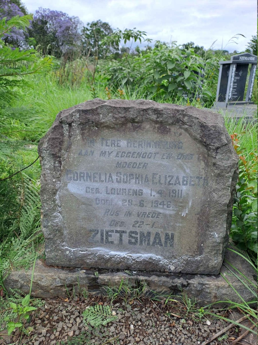 ZIETSMAN Cornelia Sophia Elizabeth nee LOURENS 1911-1946
