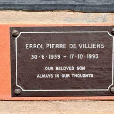 VILLIERS Errol Pierre, de 1959-1993