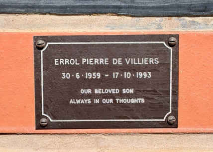 VILLIERS Errol Pierre, de 1959-1993