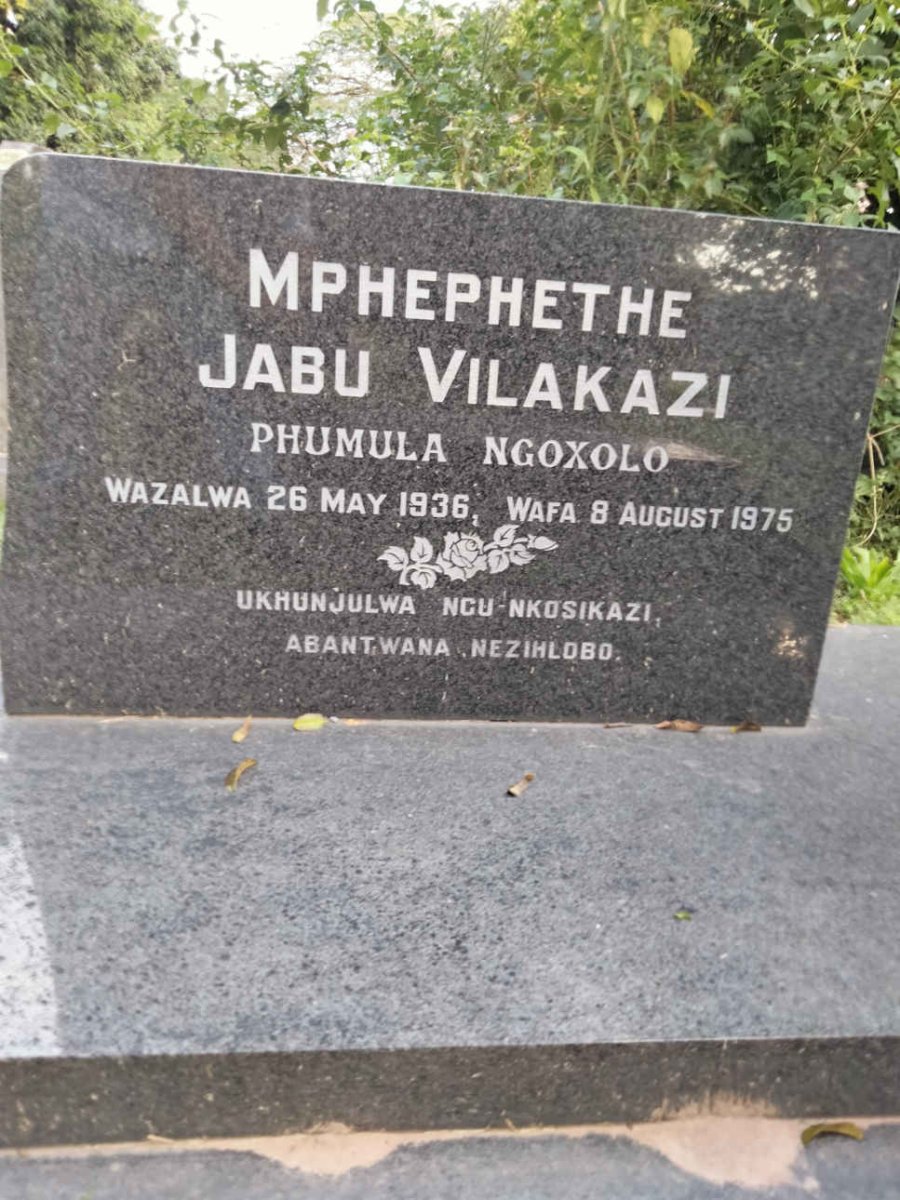 VILAKAZI Mphephethe Jabu 1936-1975