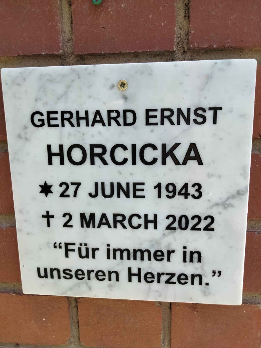HORCICKA Gerhard Ernst 1943-2022