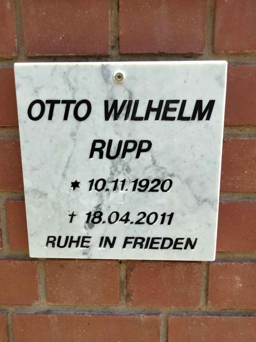 RUPP Otto Wilhelm 1920-2011
