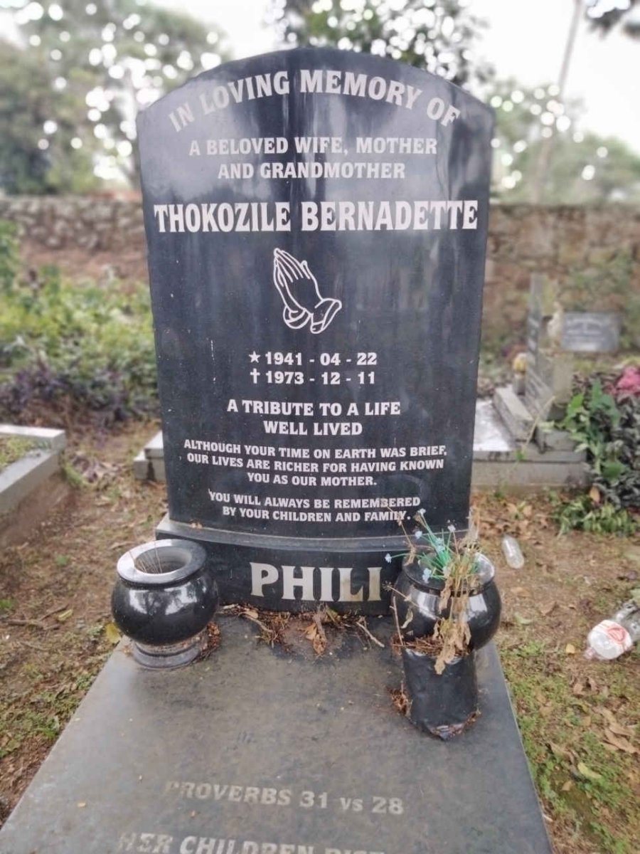 PHILI Thokozile Bernadette 1941-1973