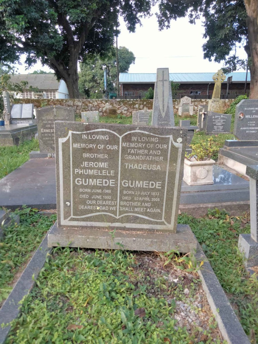 GUMEDE Jerome Phumelele 1968-1992 & Thadeusa 1933-2008