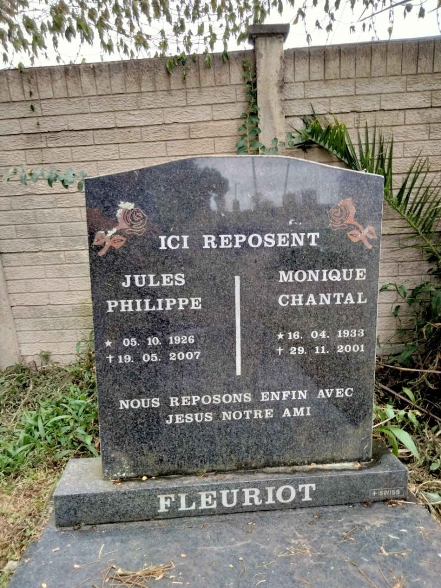 FLEURIOT Jules Philippe 1926-2007 & Monique Chantal 1933-2001