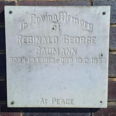 BAUMANN Reginald George 1919-1988