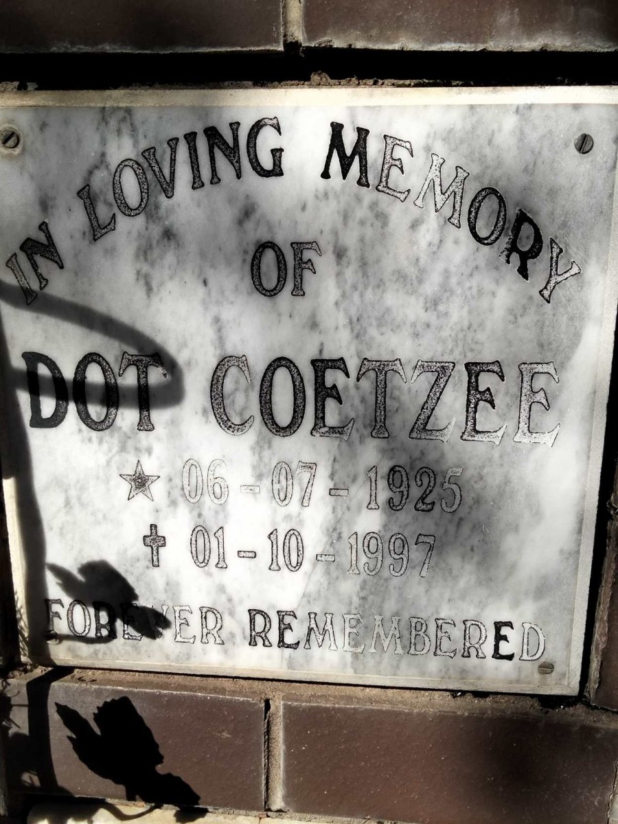 COETZEE Dot 1925-1997