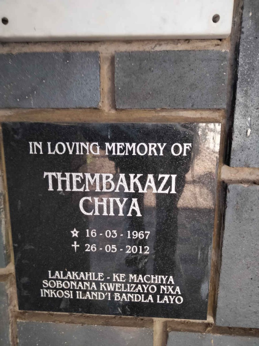 CHIYA Thembakazi 1967-2012