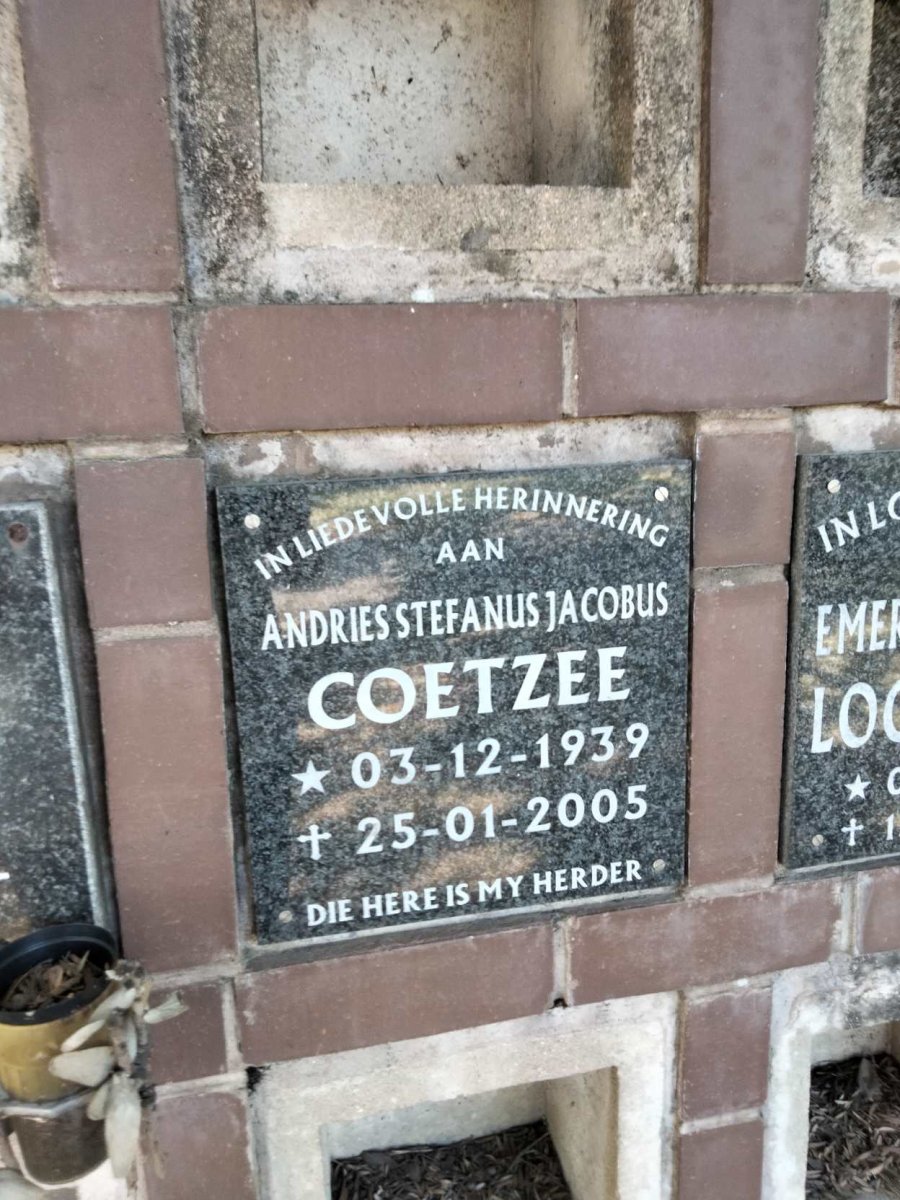 COETZEE Andries Stefanus Jacobus 1939-2005