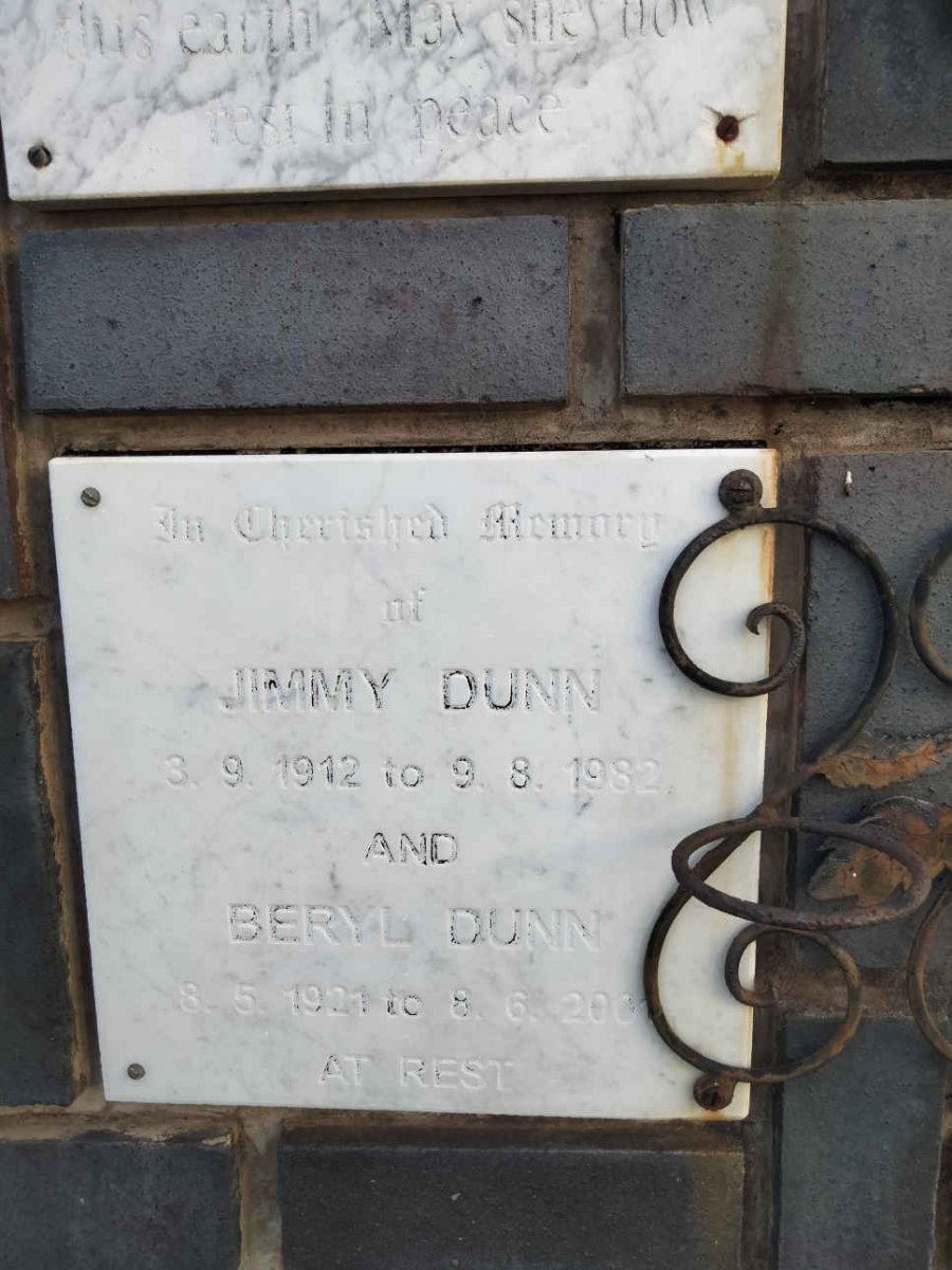 DUNN Jimmy 1912-1982 &amp; Beryl 1921-2001