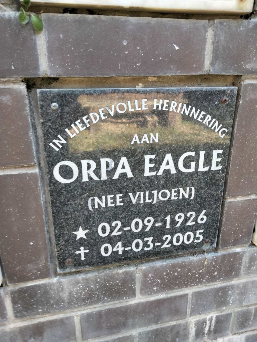 EAGLE Orpa nee VILJOEN 1926-2005