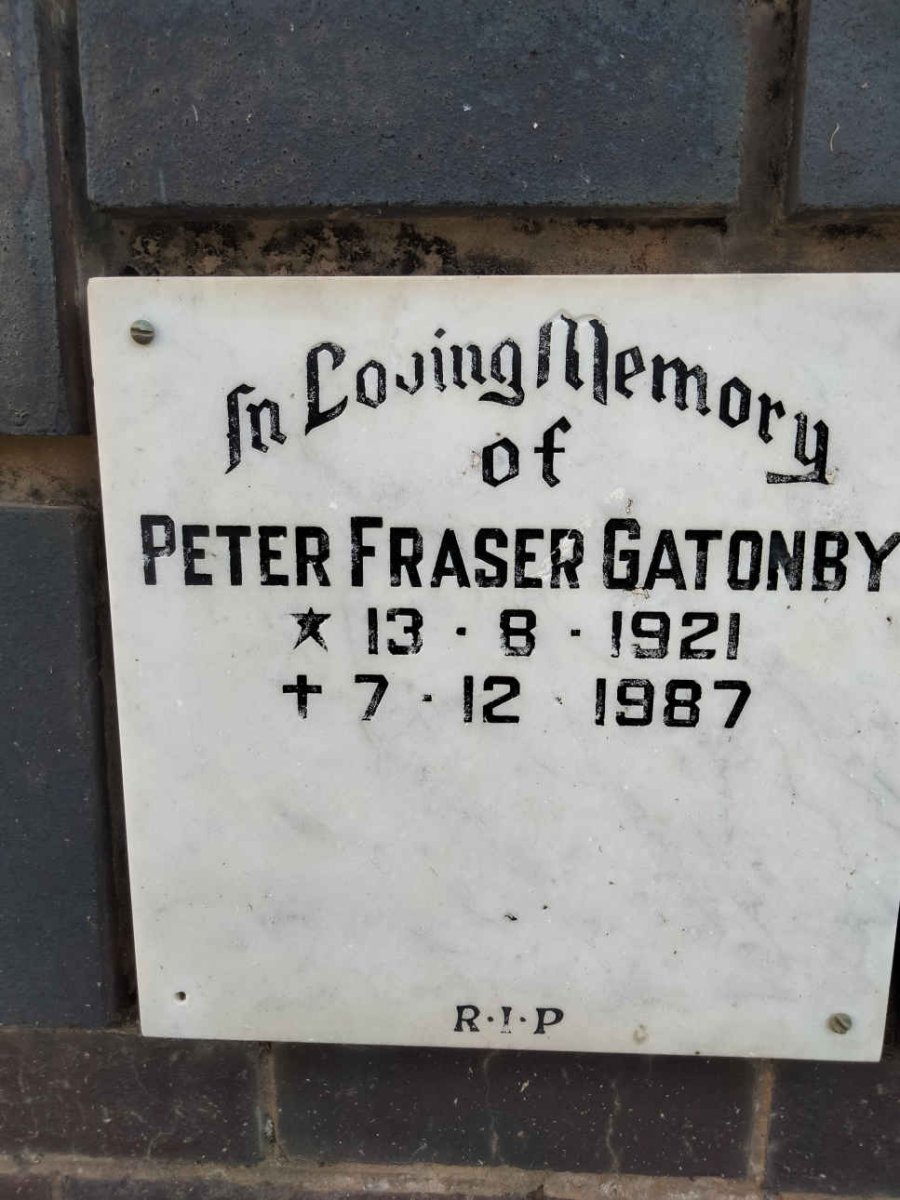 GATONBY Peter Fraser 1921-1987